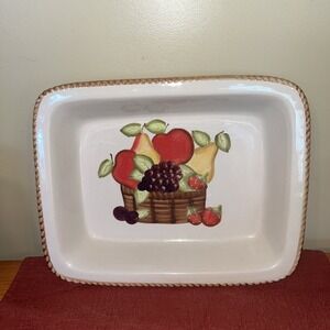 Vintage Alco Platter Fruit And Basket Serving Dish